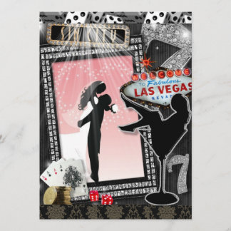 Rosa Vegas Hochzeit lädt ein Einladung