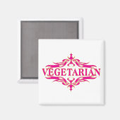 Rosa Vegetarisch Magnet (Vorderseite/Rückseite)