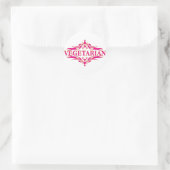 Rosa Vegetarisch Runder Aufkleber (Tasche)