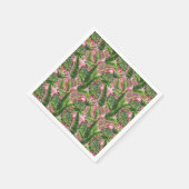 Rosa Vegetation Tropischer Dschungel Botanisch Serviette (Ecke)