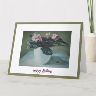 Rosa Veilchen Geburtstagskunst von Pola.B.Alex Car Karte