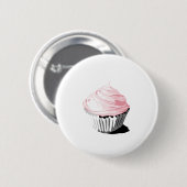 Rosa vektorkuchen-Schablonenprodukte Button (Vorne & Hinten)