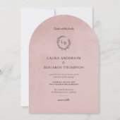 Rosa Velvet Rosa Hochzeit im eleganten Arch Style Einladung (Vorderseite)