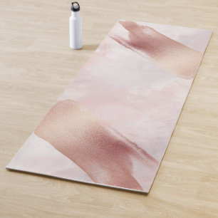 Rosa Venezianische Rose Gold Abstrakte Wasserfarbe Yogamatte