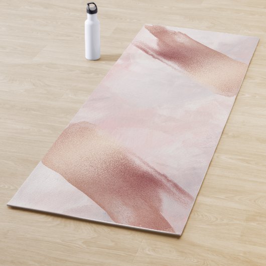 Rosa Venezianische Rose Gold Abstrakte Wasserfarbe Yogamatte (Beispiel)