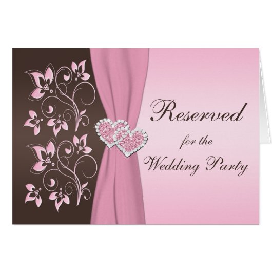 Rosa, verbindende Herz-Blumenkarte Browns (Vorderseite (Horizontal))