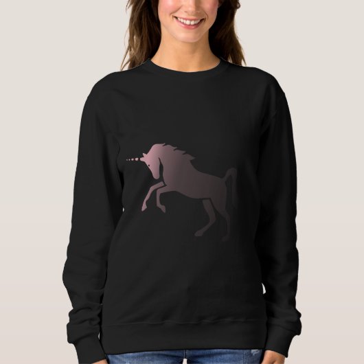 Rosa Verblassen Einhorn Sweatshirt (Vorderseite)