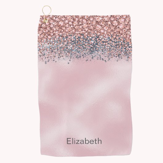 Rosa veredelter personalisierter Blush Golfhandtuch