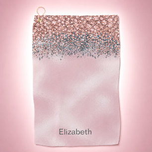 Rosa veredelter personalisierter Blush Golfhandtuch