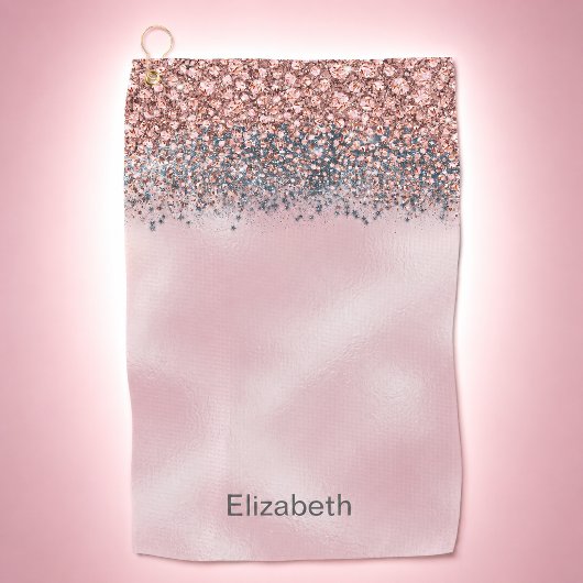 Rosa veredelter personalisierter Blush Golfhandtuch