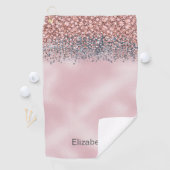 Rosa veredelter personalisierter Blush Golfhandtuch (Insitu)