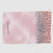 Rosa veredelter personalisierter Blush Golfhandtuch (Horizontal)