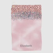 Rosa veredelter personalisierter Blush Golfhandtuch (Vorderseite)