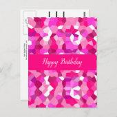 Rosa verkettetes Glas Postkarte (Vorne/Hinten)