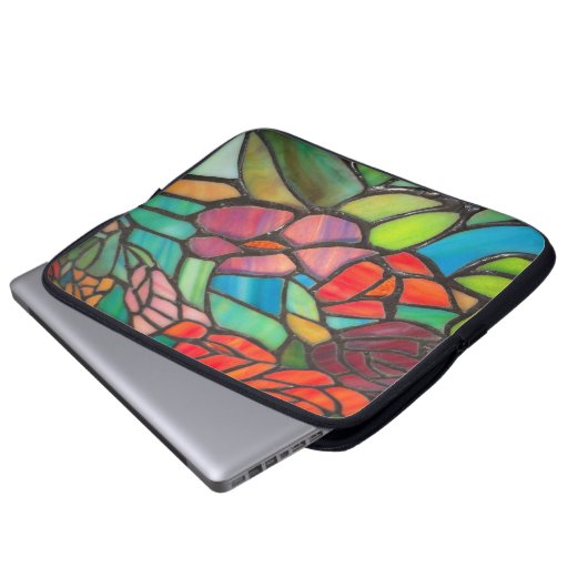 Rosa verklebte Gläser Laptop-Sieb Laptopschutzhülle (Vorne Knopf)