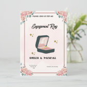 Rosa Verlobung Flora Einladung (Stehend Vorderseite)