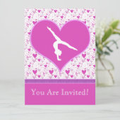 Rosa verlost o HerzenGymnast Einladung (Stehend Vorderseite)