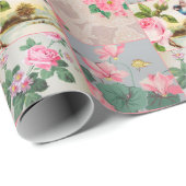 Rosa Verpackungspapier der hübschen Vintagen Geschenkpapier (Rolleneckpunkt)