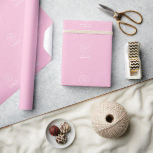Rosa Verpackungspapier mit Logo Geschenkpapier