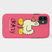 ROSA verrückte Huhn-Dame Cartoon Hen Case-Mate iPhone Hülle (Rückseite (Horizontal))