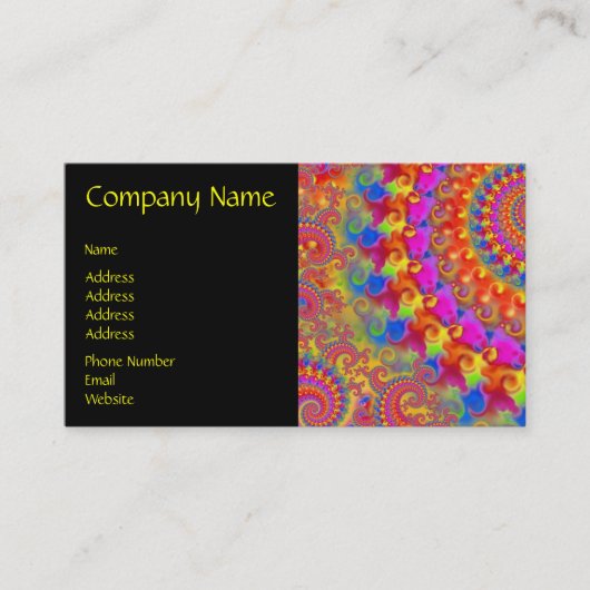 Rosa verrücktes Fraktal Visitenkarte (Vorderseite)