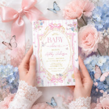 Rosa verspieltes florales Mädchen-Baby-Shower