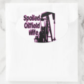 Rosa verwischte Oilfield-Ehefrau Ovaler Aufkleber (Tasche)