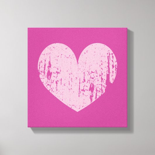 rosa, verwittertes Herzenssymbol - Leinwand (Vorderseite)