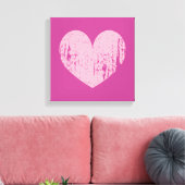 rosa, verwittertes Herzenssymbol - Leinwand (Insitu (Wohnzimmer))