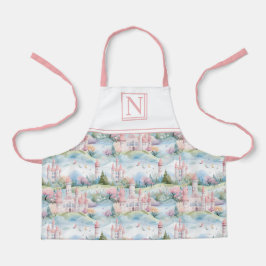 Rosa verzauberte Burg Landschaft - Maßgeschneidert Schürze