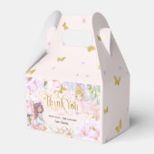 Rosa verzauberte Gartenfee, Schmetterlingsgeburtsg Geschenkschachtel (Rückseite)
