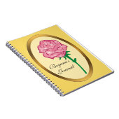 Rosa verzauberte Glitzer Rose Notebook Journal Notizblock (Rechte Seite)