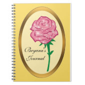 Rosa verzauberte Glitzer Rose Notebook Journal Notizblock (Vorderseite)