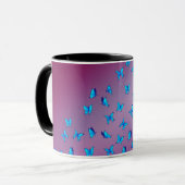 Rosa verzauberte Schmetterlinge Tasse (Vorderseite Links)