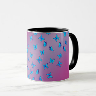 Rosa verzauberte Schmetterlinge Tasse