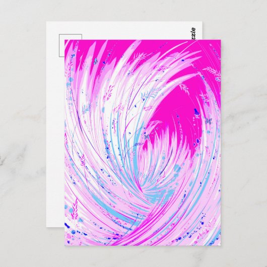 Rosa verzauberter Garten Postkarte (Vorne/Hinten)