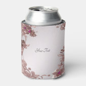 Rosa Verzierte Blütenabdeckung Dosenkühler (Kanne Vorderseite)