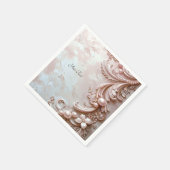 Rosa verzierte Perle und Floral Serviette (Ecke)
