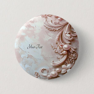 Rosa verzierte Perle und florale Knopf Button