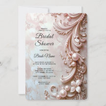 Rosa verzierte Perlen- und Blumen-Brautparty