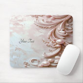 Rosa verzierte Perlen- und Blumen-Mauspad Mousepad (Mit Mouse)