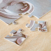 Rosa verzierte Perlen- und Blumen-Puzzle Puzzle (Seite)