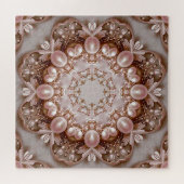 Rosa verzierte Perlen- und Blumen-Puzzle Puzzle (Horizontal)