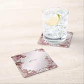 Rosa Verziertes Blumenpapier Untersetzer (Vor Ort)