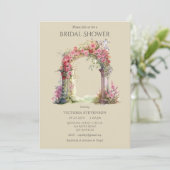 Rosa Verziertes Hochzeitsarsch-Brautparty Einladung (Stehend Vorderseite)