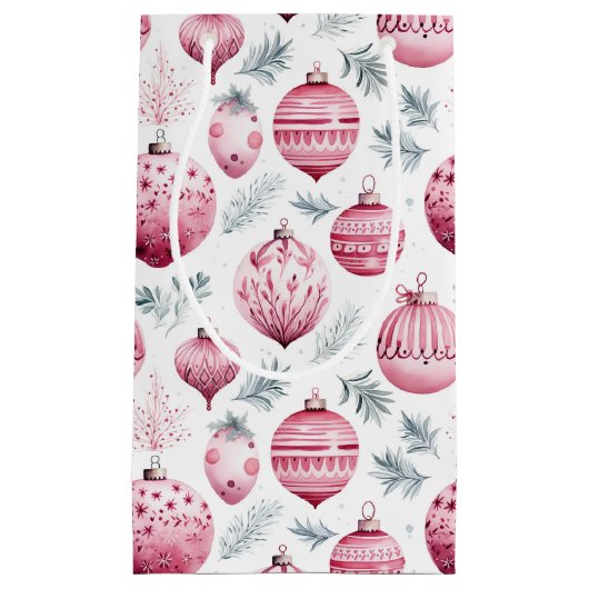 Rosa Verzierungen Kleine Geschenktüte (Vorderseite)