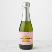 Rosa Veuve Junggeselinnen-Abschied Mini Champagne Schaumweinetikett (Vorderseite)