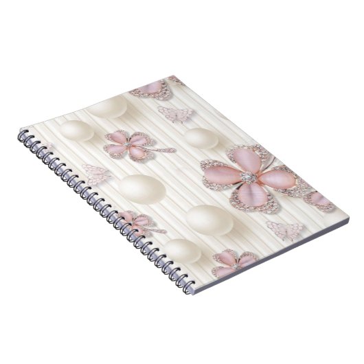 Rosa Vierblatt-Kleeblatt Notizblock (Rechte Seite)