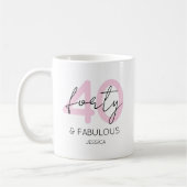 Rosa Vierzig und fabelhafte Moderne 40. Geburtstag Kaffeetasse (Links)