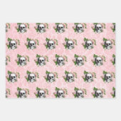 Rosa Viktorianisch-gotisches Skelett und Damaskus Geschenkpapier Set (Vorderseite)